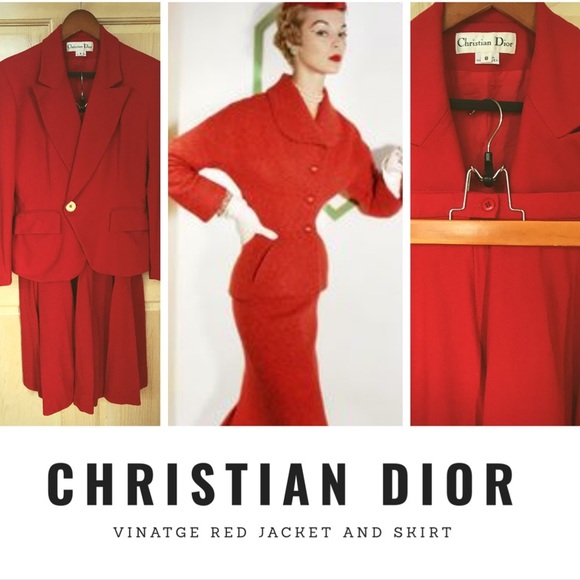Dior Dresses & Skirts - Christian Dior Vintage Red Women’s Suit